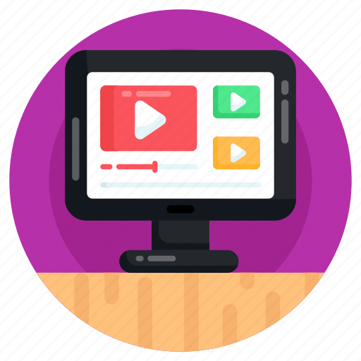 Video streaming, online video, digital video, online tutorials, live streaming icon - Download on Iconfinder