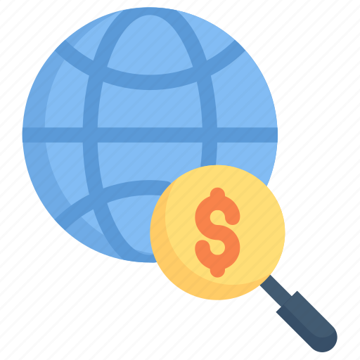 Budget, global research, internet marketing, magnifier icon - Download on Iconfinder