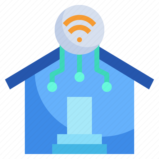 House, real, estate, buildings, wifi, technology icon - Download on Iconfinder