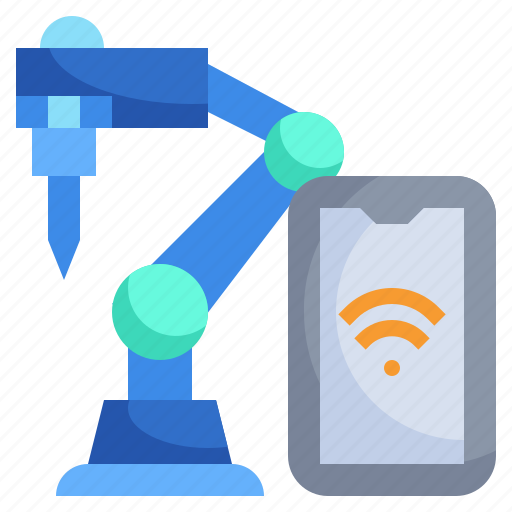 Robotics, mechanical, arm, control, phone, wifi icon - Download on Iconfinder