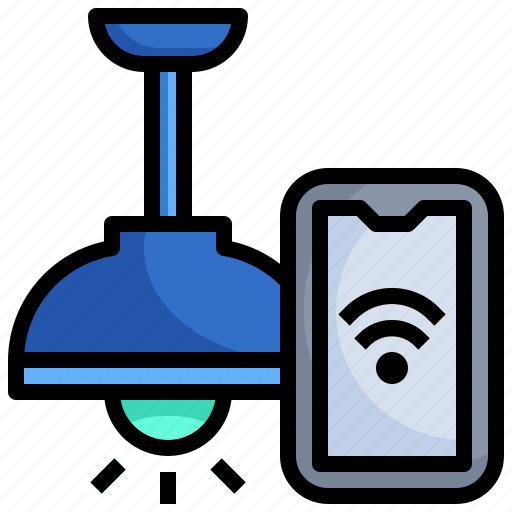 Light, furniture, and, household, bulb, phone, wifi icon - Download on Iconfinder