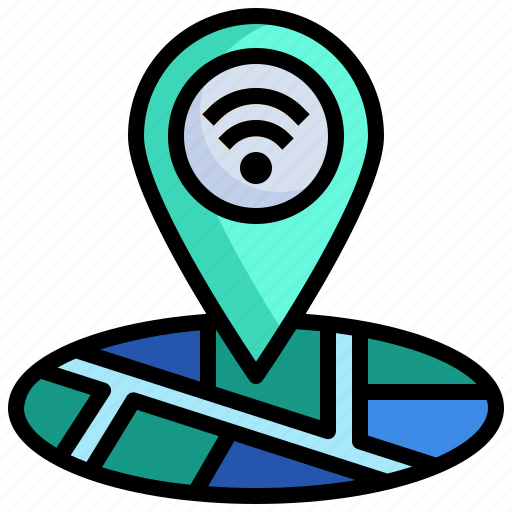 Location, maps, and, pin, point, wifi, gps icon - Download on Iconfinder
