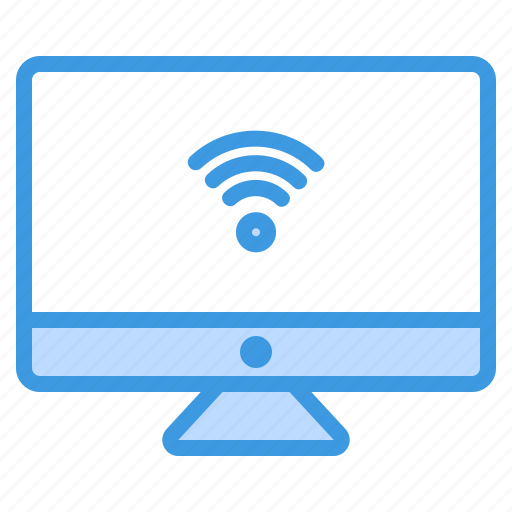 Computer, connection, screen, signal, wireless, monitor, display icon - Download on Iconfinder