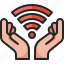wireless, wifi, online, internet, iot, technology, hand 