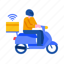 food, delivery, order, service, fast, deliver, scooter
