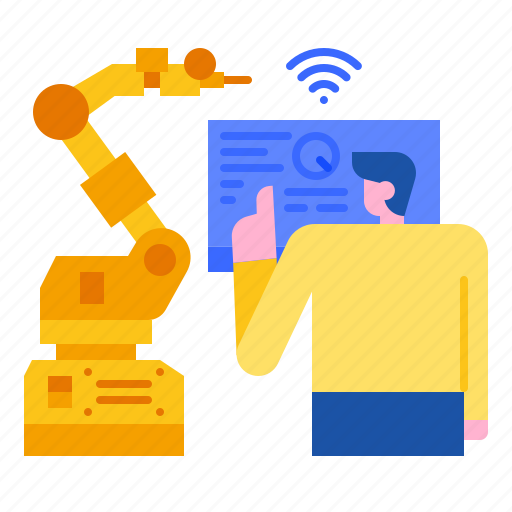 Manufacturing, iot, intelligence, smart, industrial, robot, factory icon - Download on Iconfinder