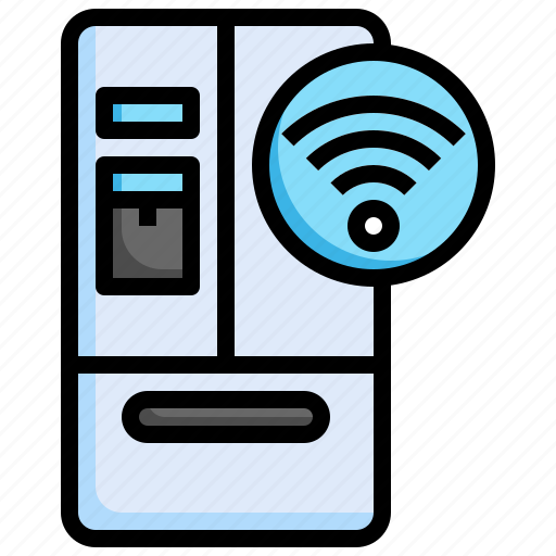Smart, fridge, refrigerator, internet, of, things, smarthome icon - Download on Iconfinder