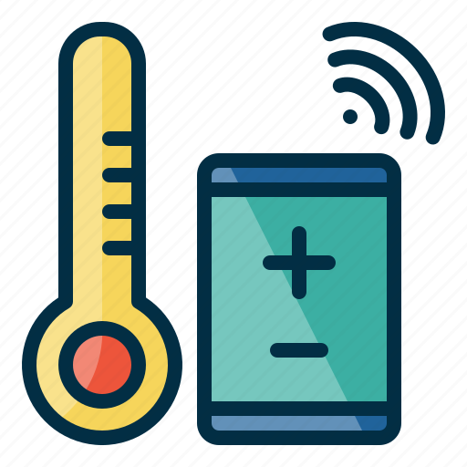 Thermometer, sensor, internet, smart, temperature, phone, control icon - Download on Iconfinder