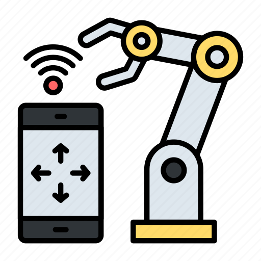 Manufacturing, machine, smart, mobile, control, ai, robotic arm icon - Download on Iconfinder