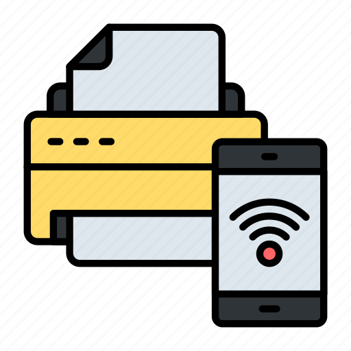 Smart, printer, wireless, printing machine, mobile, smartphone icon - Download on Iconfinder