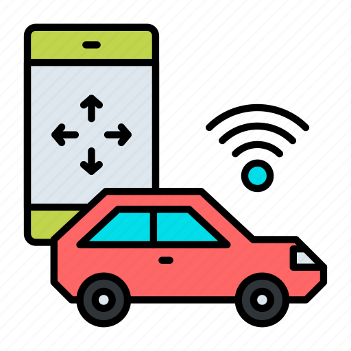 Smart, car, mobile, smartphone, connectivity, wireless, autonomous icon - Download on Iconfinder