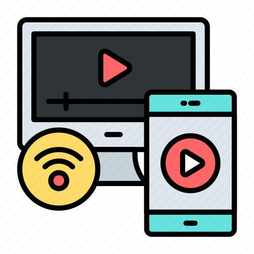 Streaming, wireless, connection, miracast, wifi, service, video icon - Download on Iconfinder