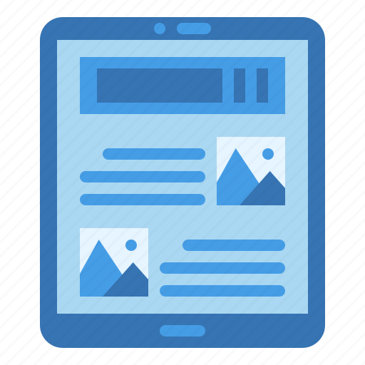 News, tablet, newspaper, reading, online icon - Download on Iconfinder