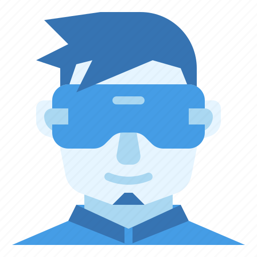 Vr, glasses, virtual, reality, man, wear icon - Download on Iconfinder
