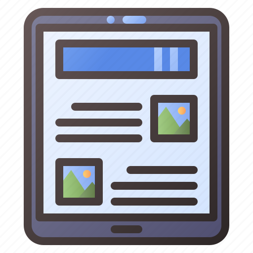 News, tablet, newspaper, reading, online icon - Download on Iconfinder