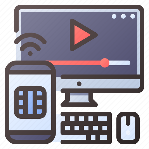 Streaming, service, movie, video, computer, smartphone icon - Download on Iconfinder