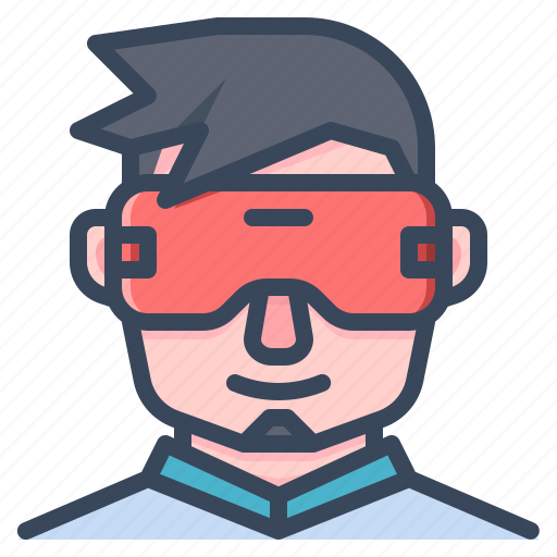 Vr, glasses, virtual, reality, man, wear icon - Download on Iconfinder