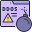 ddos, malware, web, page, bomb, warning 