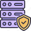 server, database, protection, secure, shield 