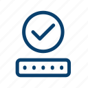 password, confirmation, approval, check, done, checklist, accept, tick, open