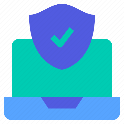 Laptop, safety, secured, shield, verified icon - Download on Iconfinder