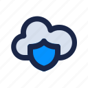 cloud, data, internet, network, safe, security, shield