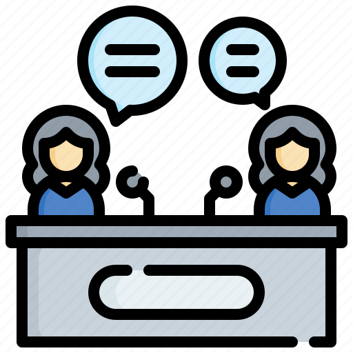 Interview, conference, communications, microphone, speech, bubble icon - Download on Iconfinder