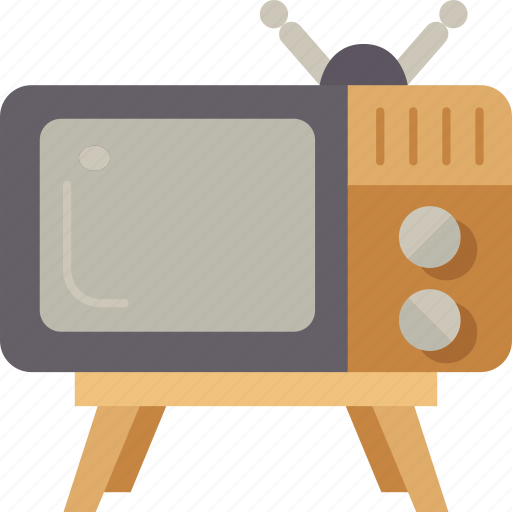 Television, watching, broadcast, media, retro icon - Download on Iconfinder