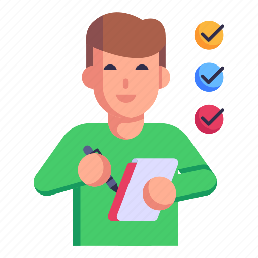 Check items, checklist, list, to do list, person icon - Download on Iconfinder