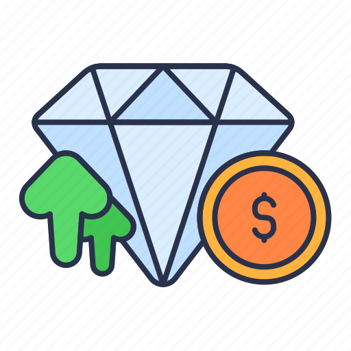 Diamond, price, update, coin, business, finance icon - Download on Iconfinder