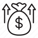 investment, business, wealth, financial, money bag, growth, dollar