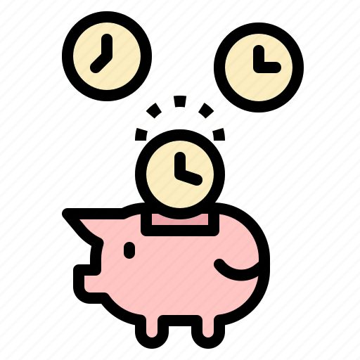 Coin, money, piggy, time, timer icon - Download on Iconfinder