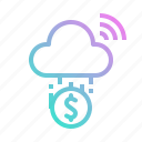 cloud, coin, digital, electronic, money 