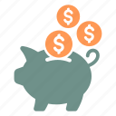 piggy, bank, dollar, income, finance, money, business, full