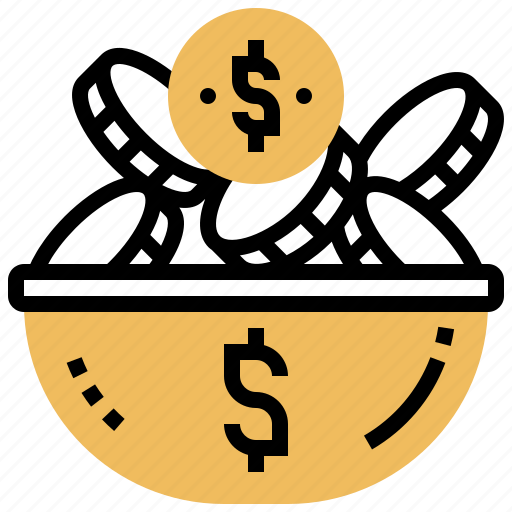 Bowl, cash, coins, money, saving icon - Download on Iconfinder