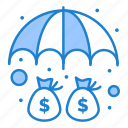 deposit, money, protection, umbrella