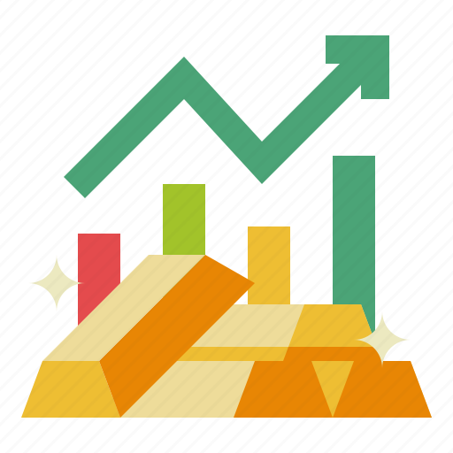 Arrow, bank, business, finance, gold, graph, ingots icon - Download on Iconfinder