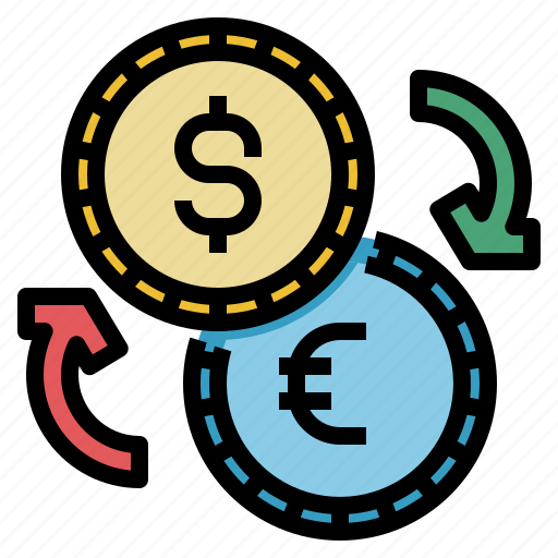 Coins, currency, dollar, euro, exchange, finances, shopping icon - Download on Iconfinder