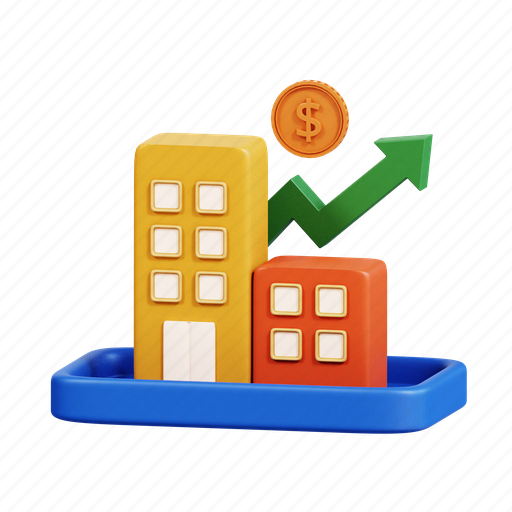 Investment, saving, chart, growth, business, piece, presentation 3D illustration - Download on Iconfinder