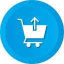 arrow, cart, commerce, shopping, up, upload