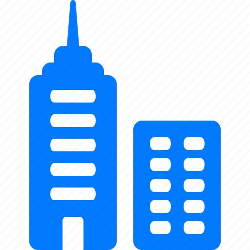 Company, blue, town, city, center, centre, towers icon - Download on Iconfinder