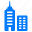 company, blue, town, city, center, centre, towers, house, bank building, business center, downtown, home, tower, central office, finance 