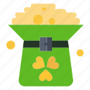 clover, coin, green, hat, in