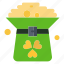 clover, coin, green, hat, in 