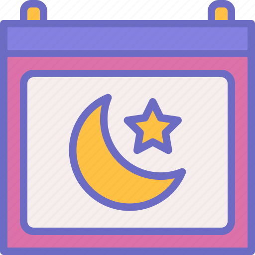 Calendar, religion, muslim, moon, star icon - Download on Iconfinder