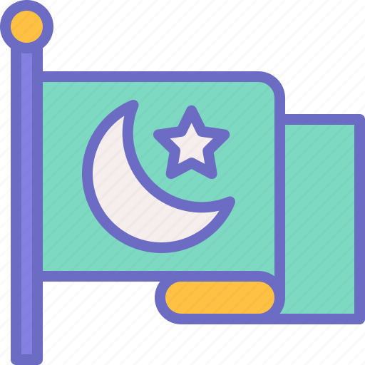 Flag, muslim, moon, star, islam icon - Download on Iconfinder
