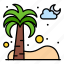 cloud, dates, fir, palm, pine, tree 