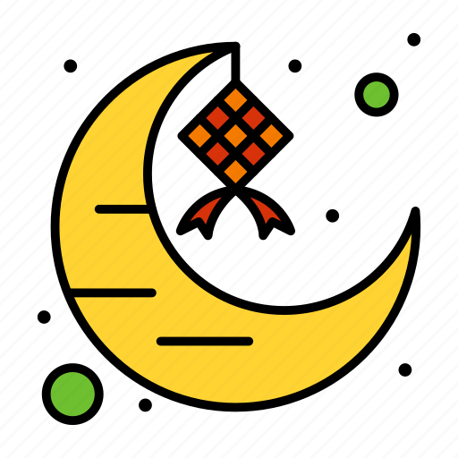 Crescent, decoration, eid, moon, ribbon icon - Download on Iconfinder