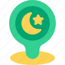 pin, moon, location, ramadan, placeholder