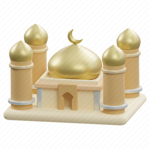 Mosque, religion, islam, ramadan, holy, religious, worship 3D illustration - Download on Iconfinder